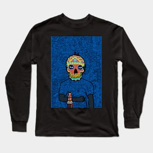 Unique MaleMask NFT with MexicanEye Color and BlueItem Long Sleeve T-Shirt